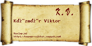 Kázmér Viktor névjegykártya