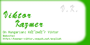 viktor kazmer business card